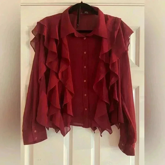 Lulu’s Women’s XL Long Sleeve Button Down Top - Picture 1 of 4